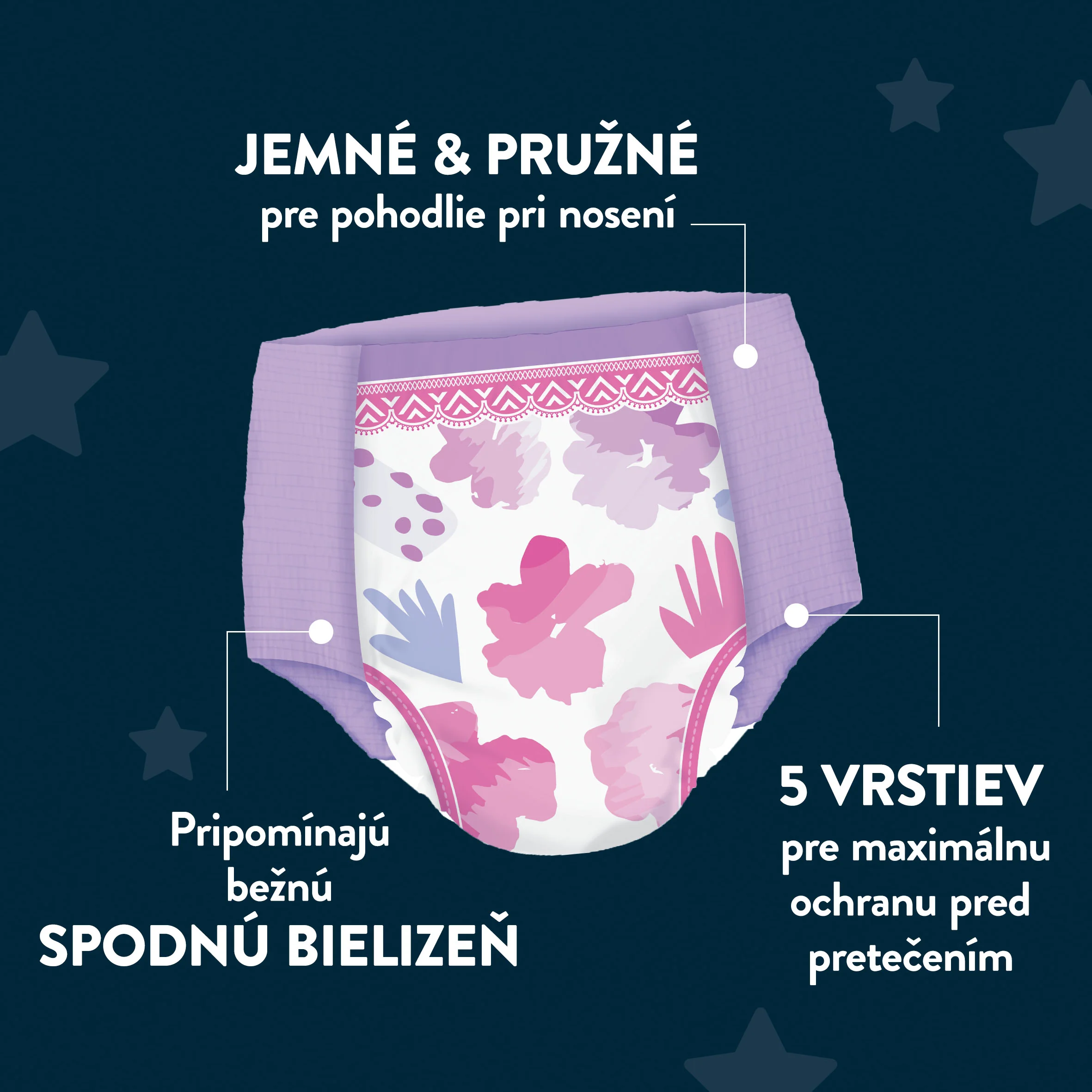 HUGGIES DryNites naťahovacie nohavičky pre dievčatá 13+ rokov 9 ks