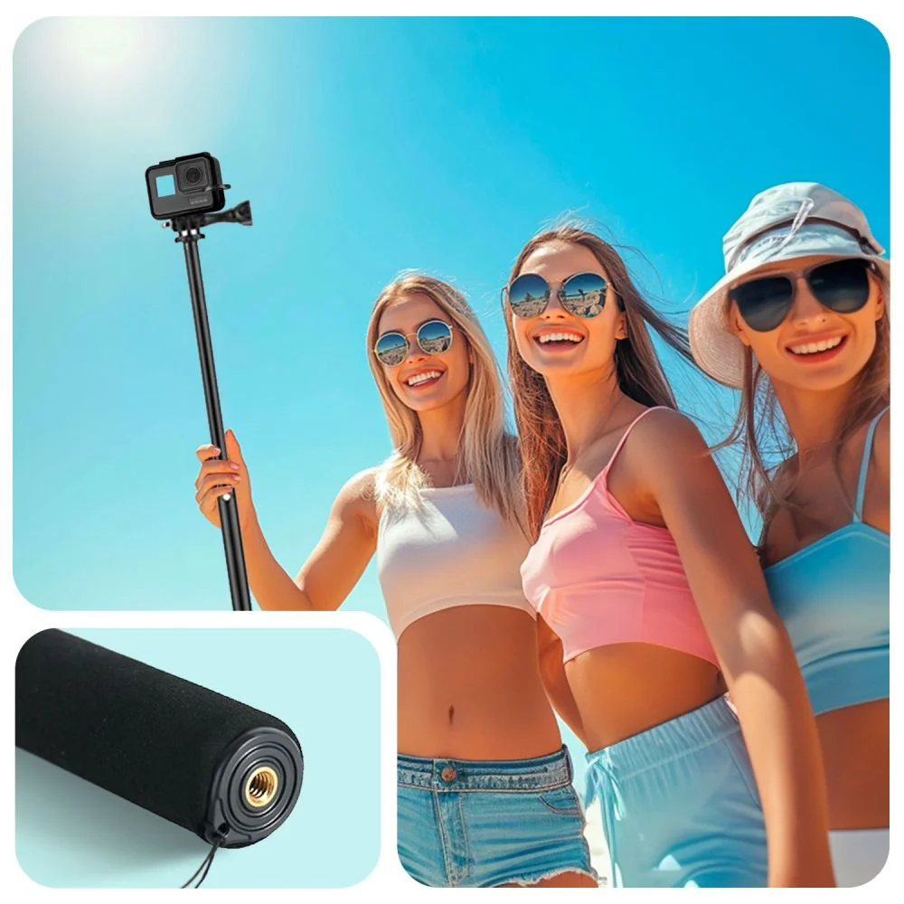 Tech-Protect GA100 selfie tyč pre športové kamery GoPro / DJI, čierna
