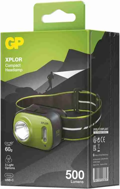 LED nabíjacia čelovka GP Xplor PHR17 500 lm 1×1 ks, LED čelovka