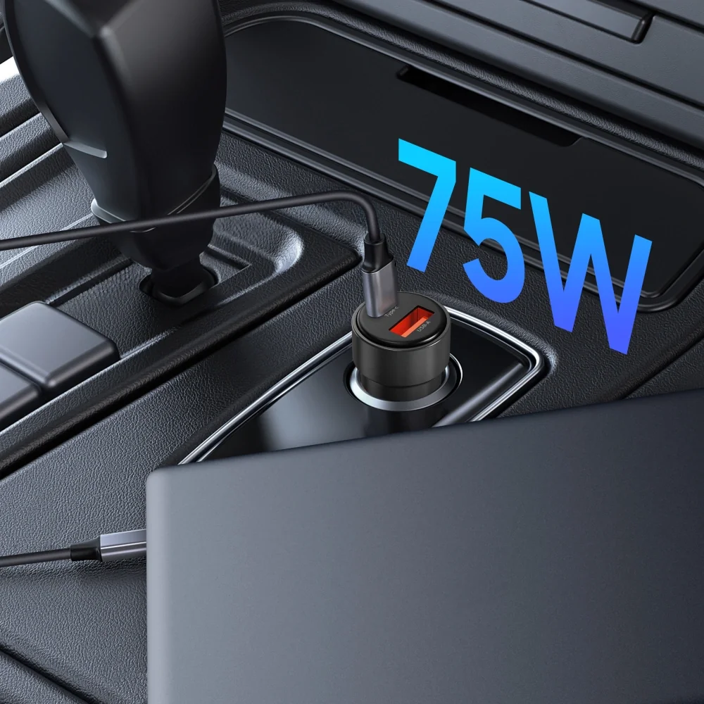 Tech-Protect CC03 autonabíjačka USB / USB-C 75W PD, čierna
