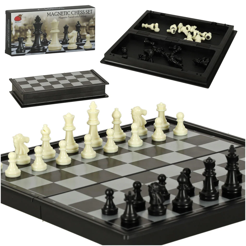 Magnetický šach a dáma – cestovná sada, doska 19 cm