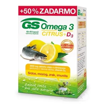 GS Omega 3 CITRUS + D3 1×90 ks, doplnok výživy