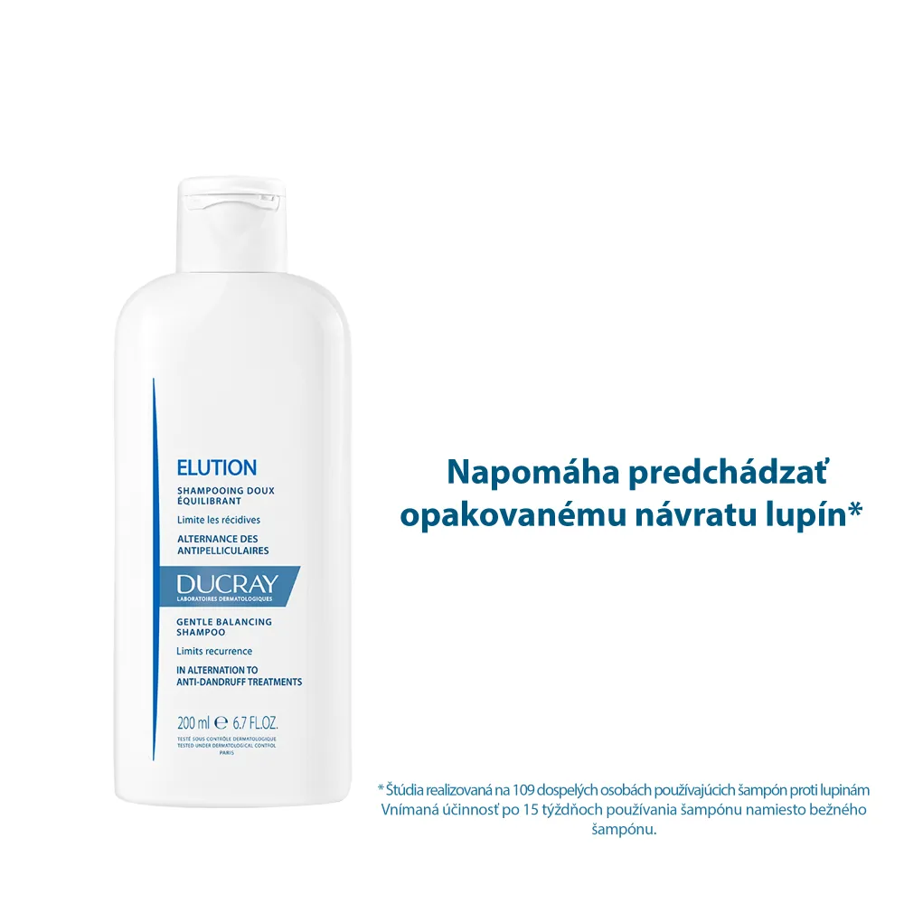 DUCRAY Elution Šampón navracajúci rovnováhu vlasovej pokožky 1×200 ml, šampón navracajúci rovnováhu vlasovej pokožke