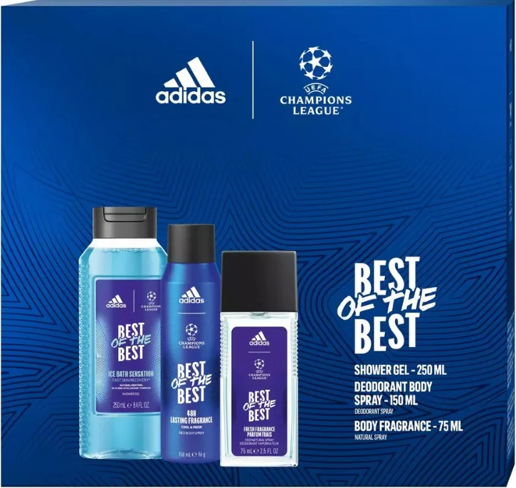 Adidas kazeta MEN Champions Best Of(dns+sg+deo) 1×1 ks, darčeková kazeta