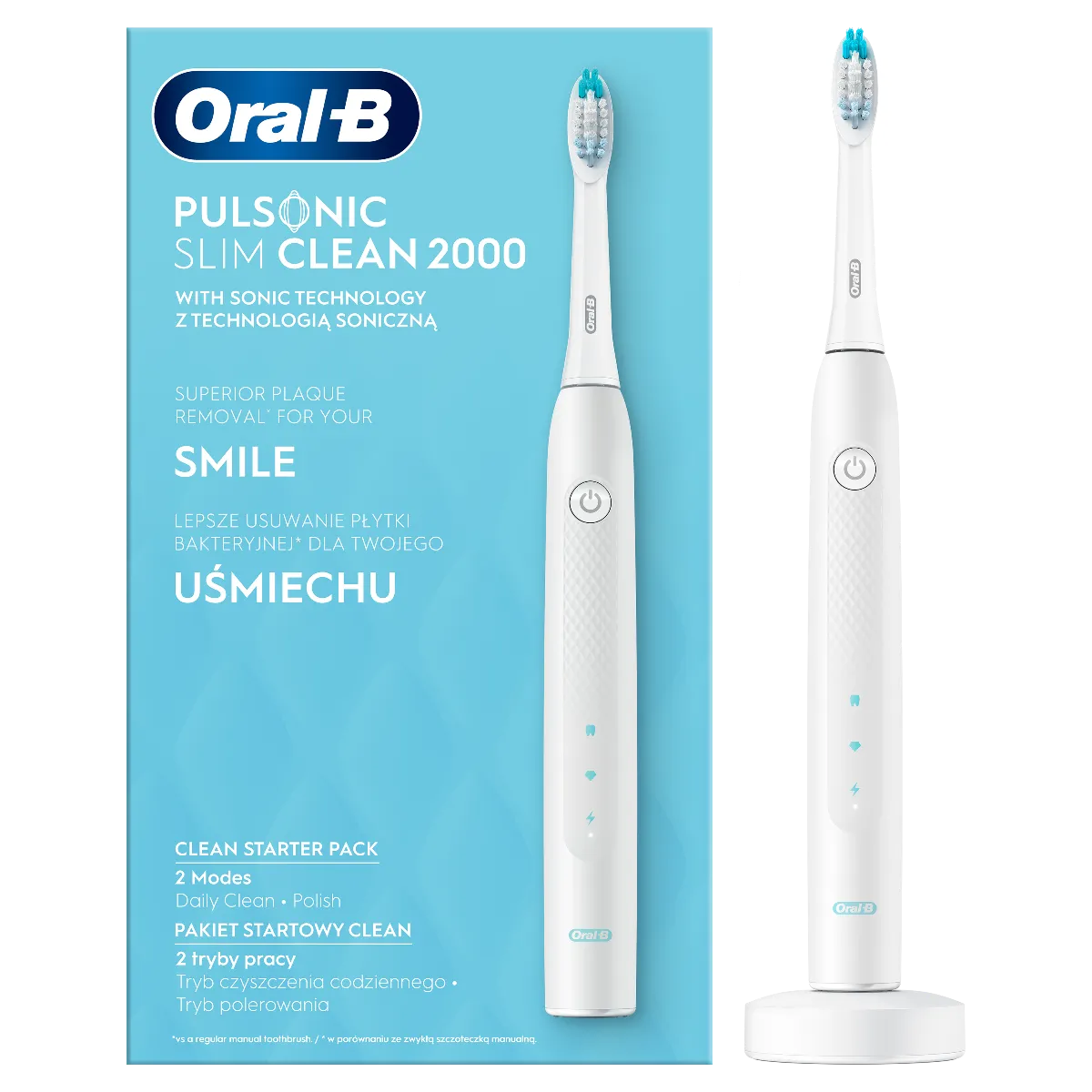 Oral B Elektrická kefka Pulsonic Slim clean 2 000 White 1×1 ks, elektrická zubná kefka