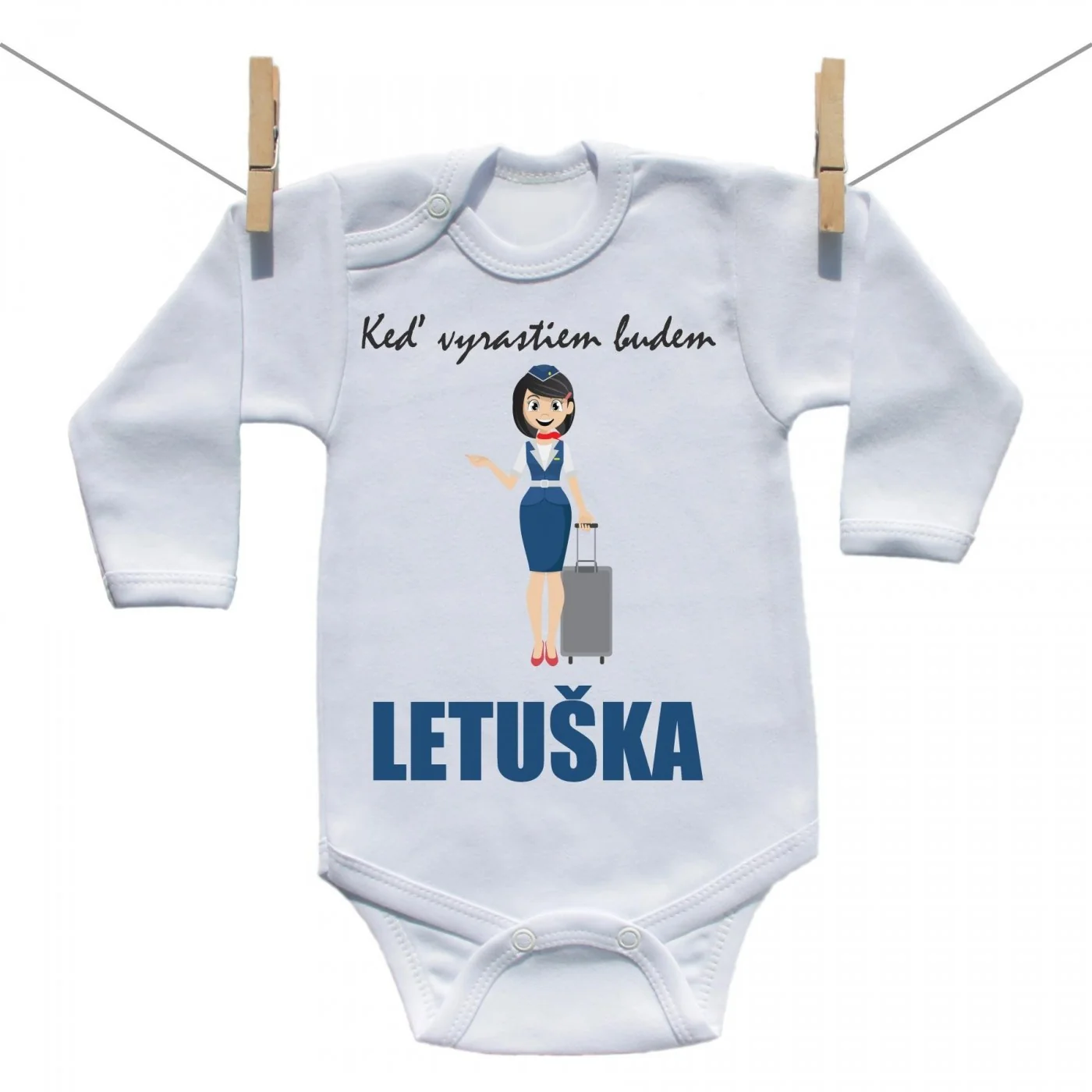 Boodyy Body s dlhým rukávom Keď vyrastiem budem letuška Veľkosť: 86