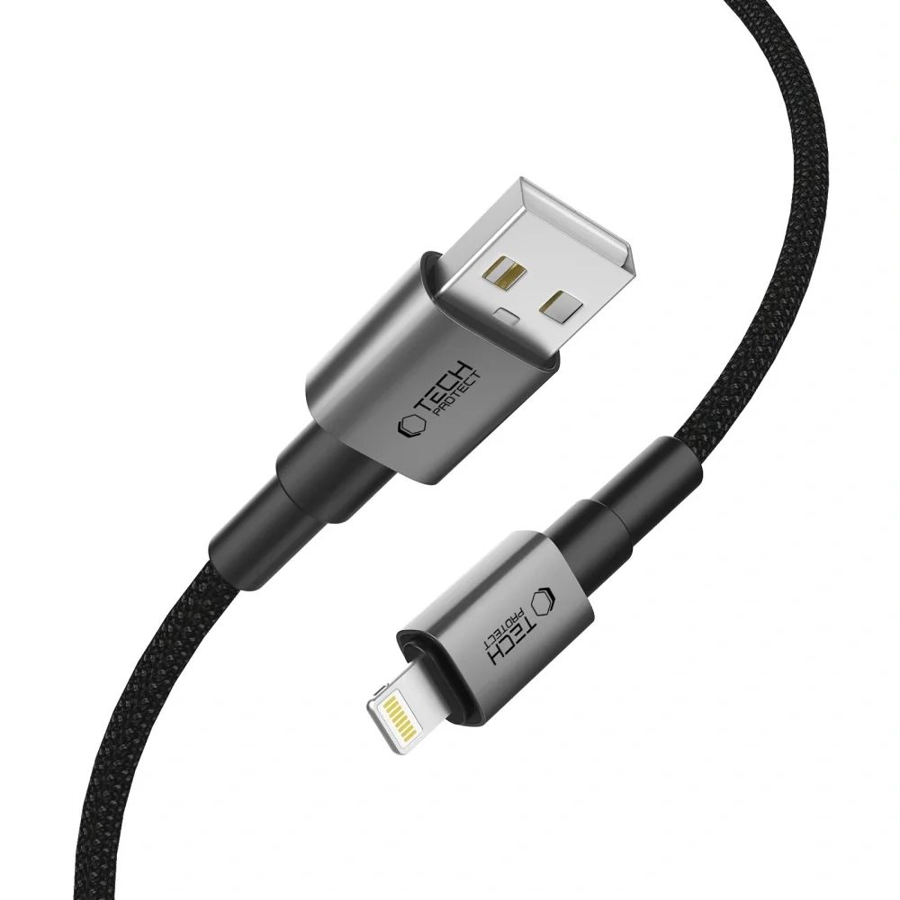 Tech-Protect Ultraboost DNA kábel USB-C / Lightning 12W / 2.4A 25cm, sivý ivý