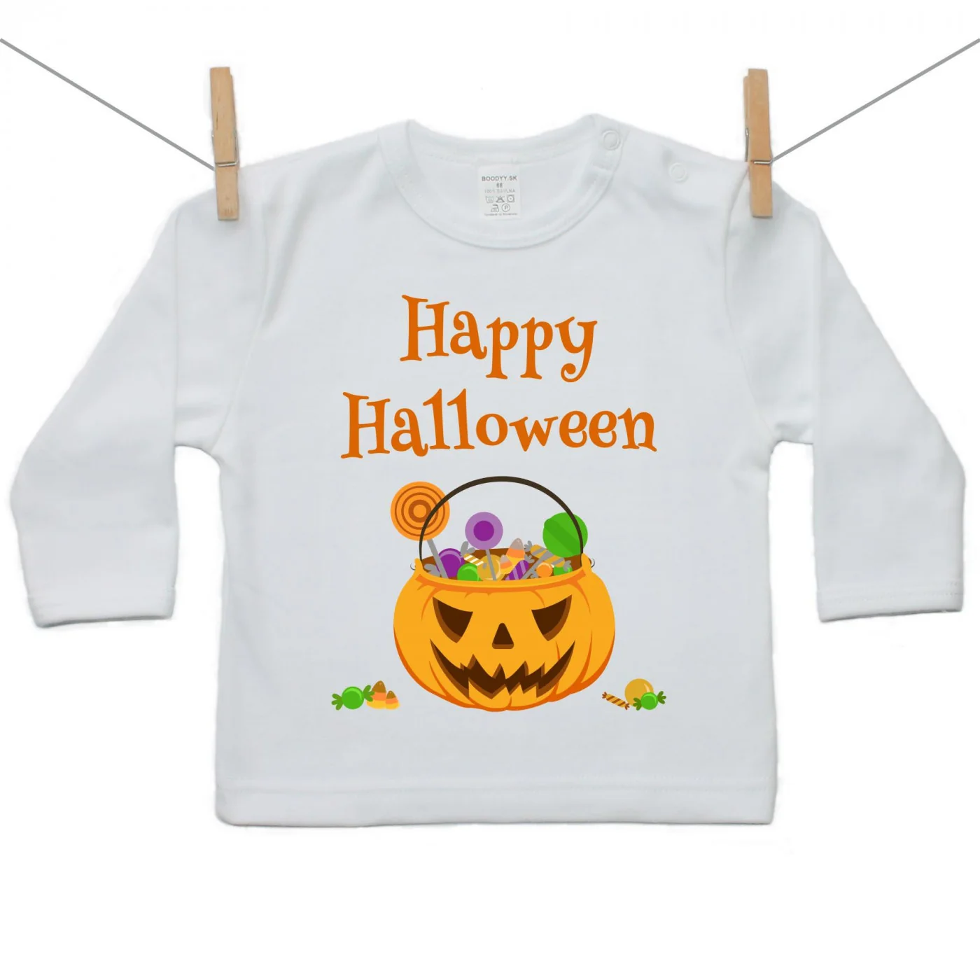 Boodyy Tričko s dlhým rukávom Happy Halloween Veľkosť: 140
