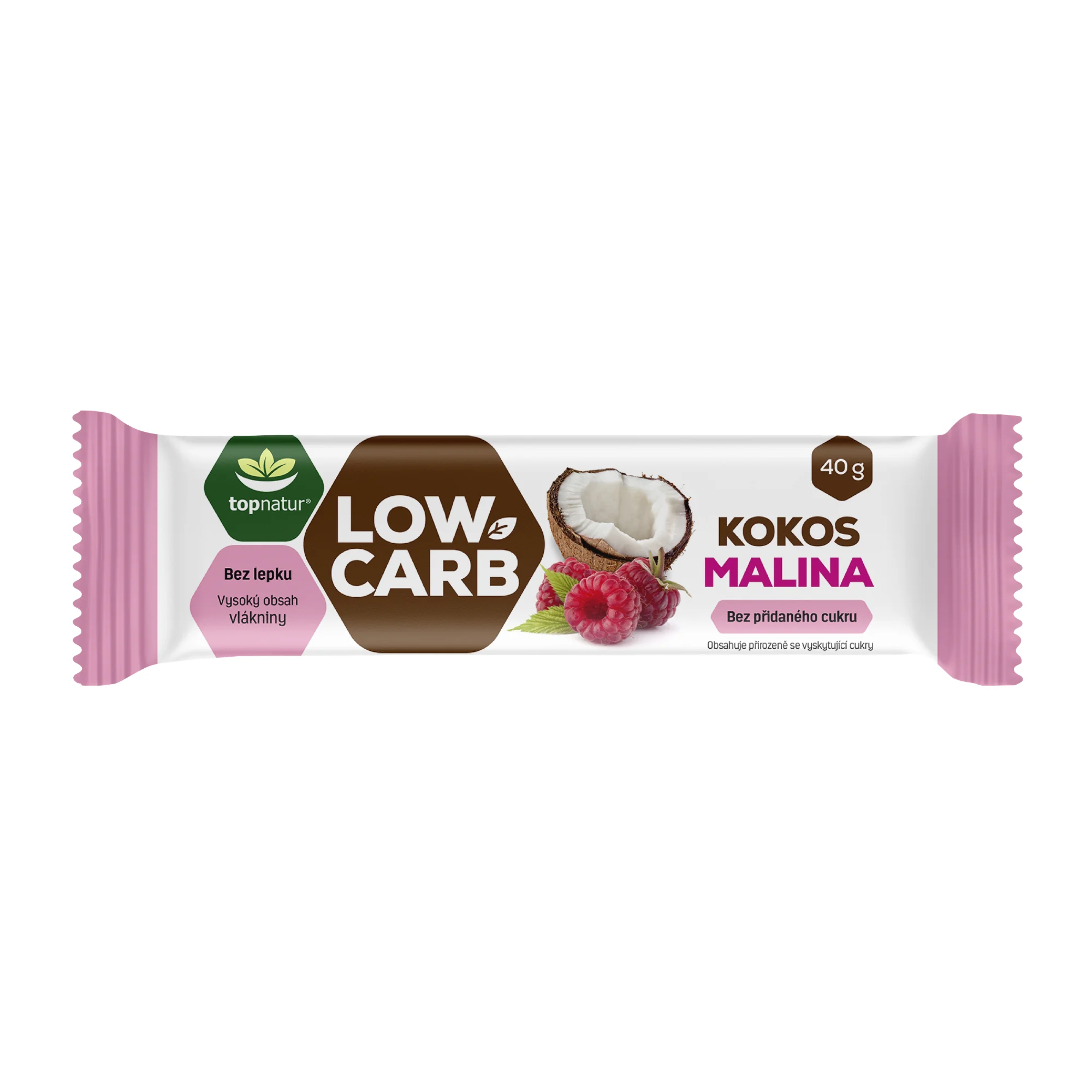 topnatur LOW CARB Kokos Malina tyčinka 1x40 g