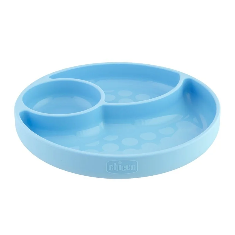 CHICCO Silikónový tanier modrozelená 12 m+ 1×1 ks, silikónový tanier