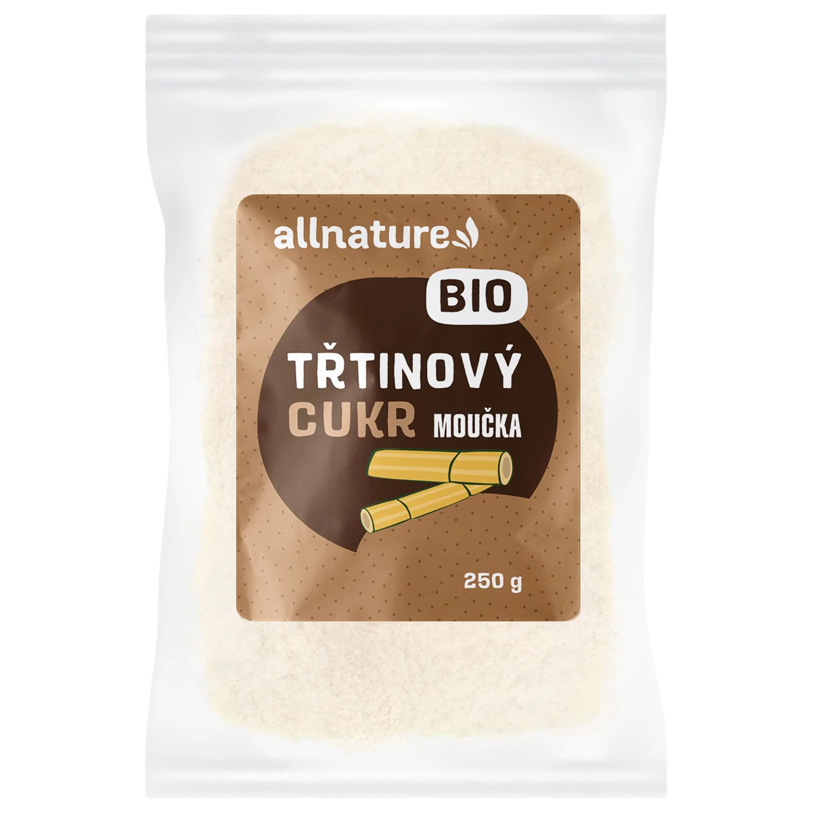 Allnature Cukor Trstinový Múčka 250g 1×250 g, trstinový cukor