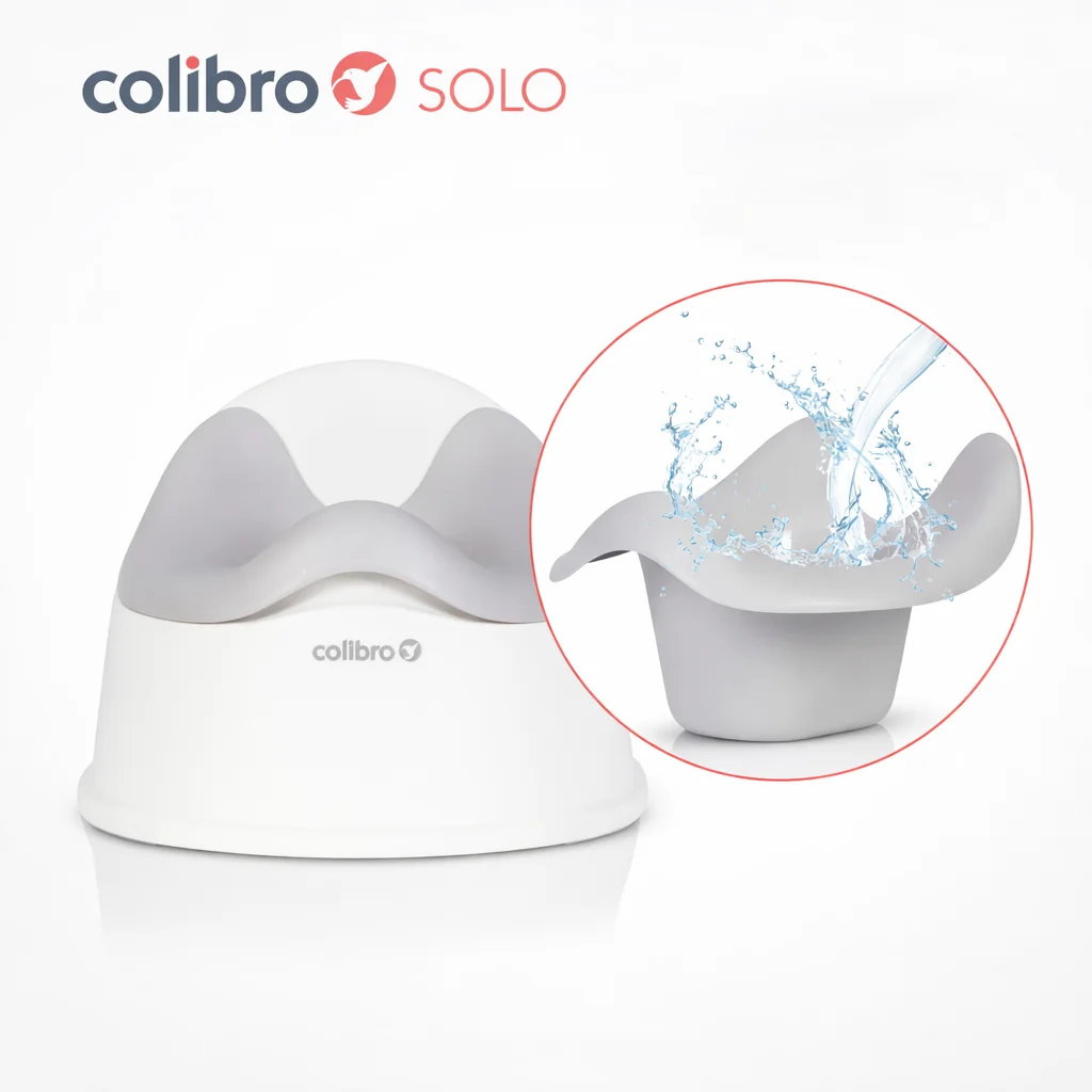 Detský nočník, ergonomický Solo cool – sivý, biely