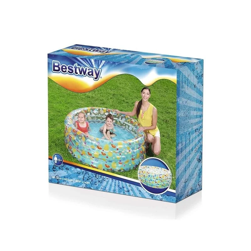 Bazén BESTWAY 51045 Ø150x53cm transparentný/ananás