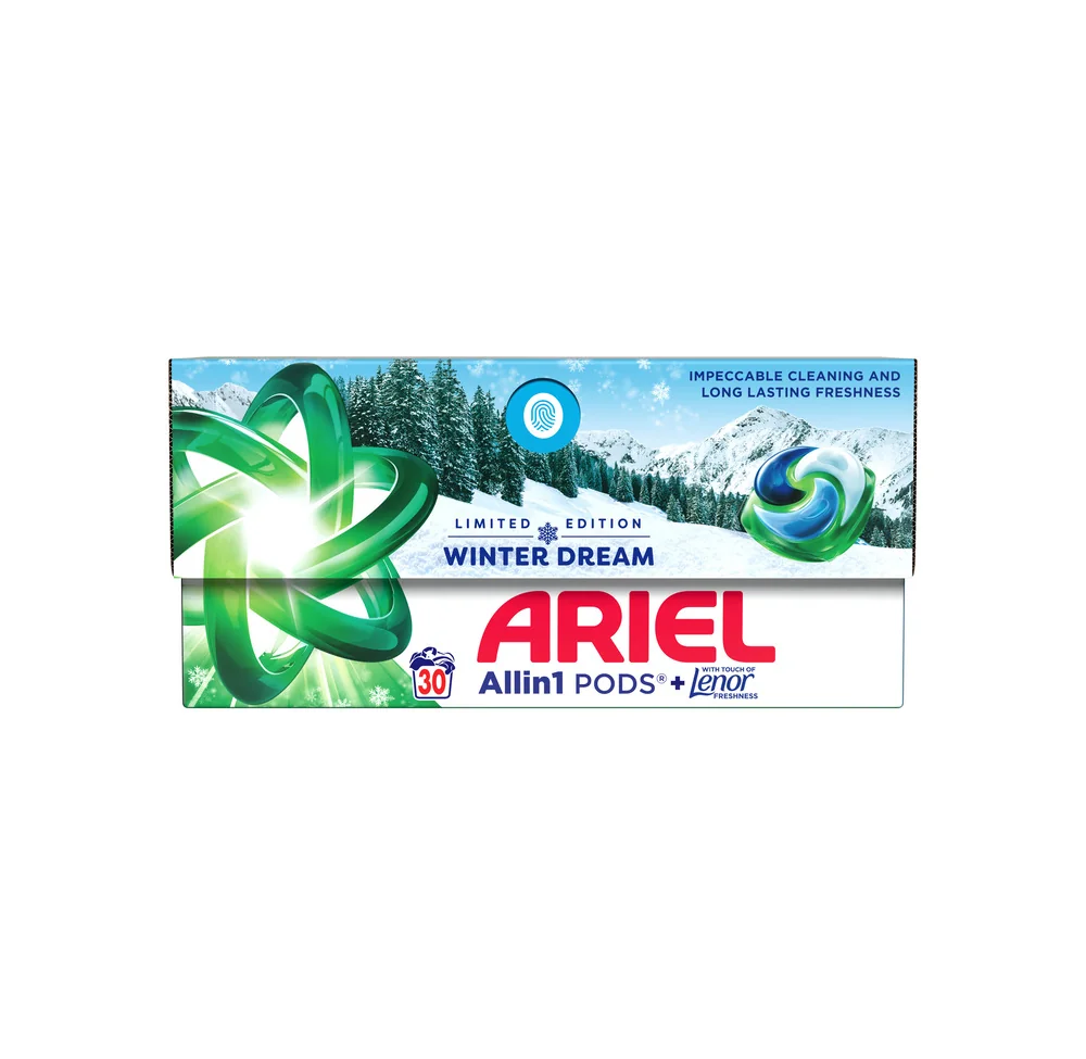 Ariel Allin1 PODS®, Kapsule Na Pranie S Tekutým Pracím Prostriedkom, Winter Dream, S Dotykom Svieža Vôňa Lenor 30 ks