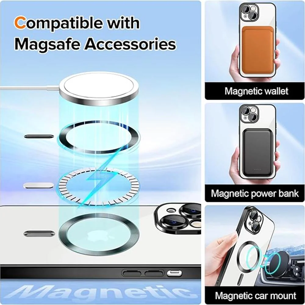 Luxusné Crystal MagSafe puzdro pre Apple iPhone 16 - Červená Transparentný dizajn, MagSafe kompatibilita