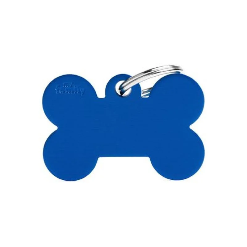 MF BIG BONE ALUMINUM BLUE 2,5x3,8 cm gravírovateľný prívesok