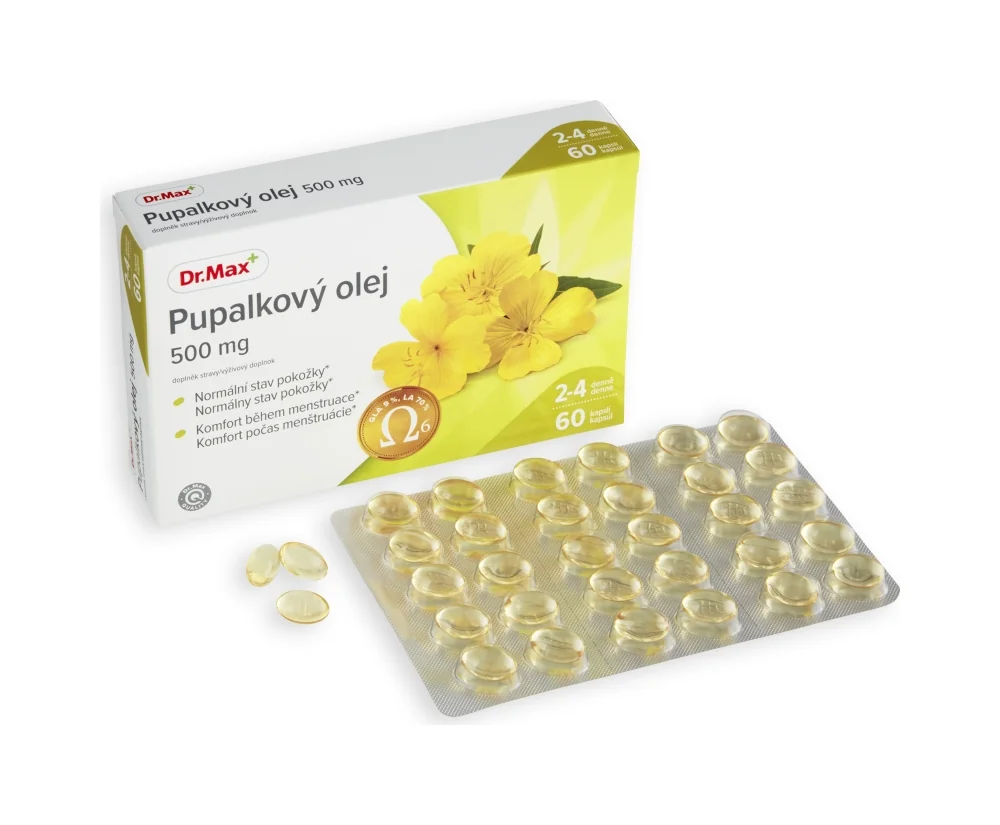 Dr. Max Pupalkový olej 500 mg 1×60 cps, výživový doplnok