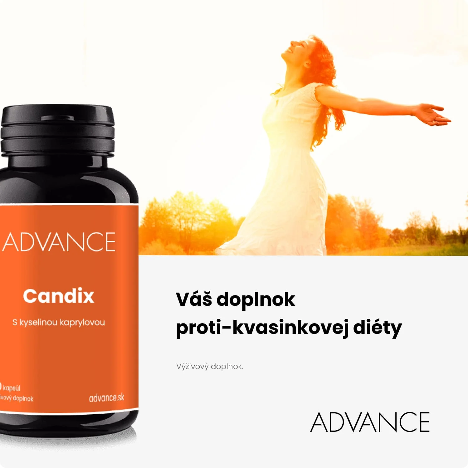 ADVANCE Candix 60 kapsúl - s kyselinou kaprylovou 1×60 cps, výživový doplnok