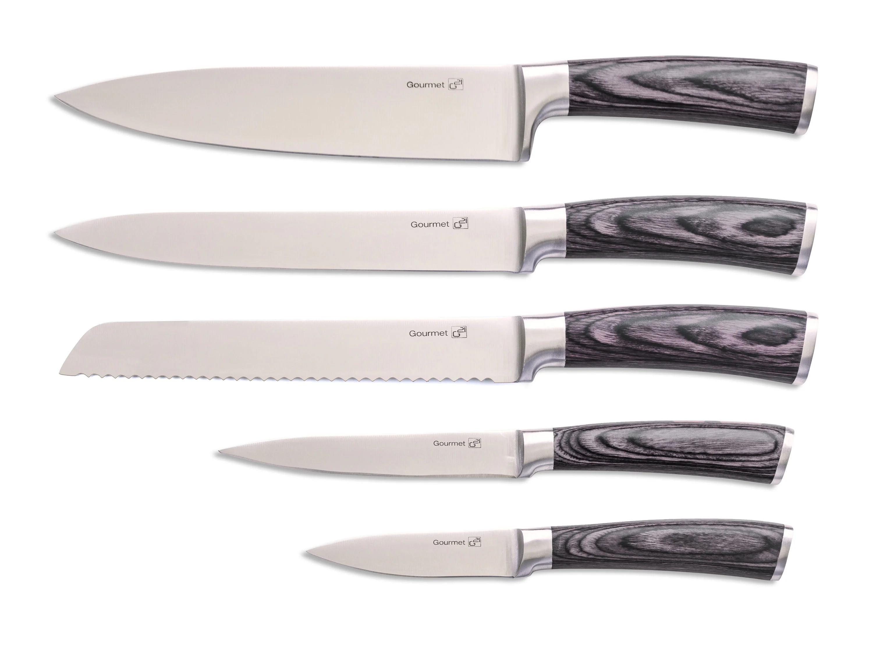 G21 Sada nožov Gourmet Stone 5 ks + bambusový blok Gourmet Stone 5 ks + bambusový blok G21-GMS-5BBB
