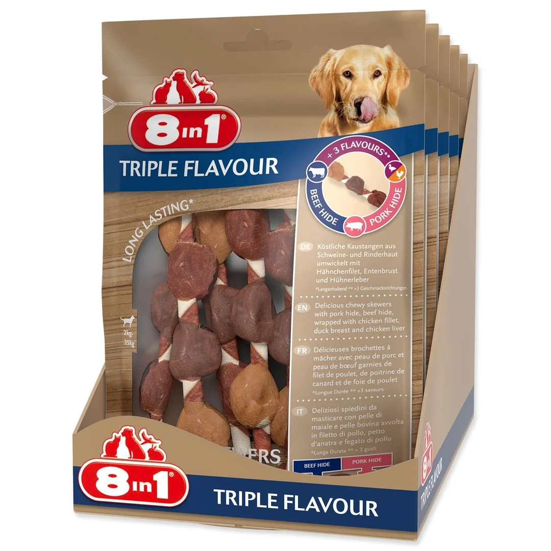 Pochúťka 8in1 Triple Flavour špíz žuvací 6ks