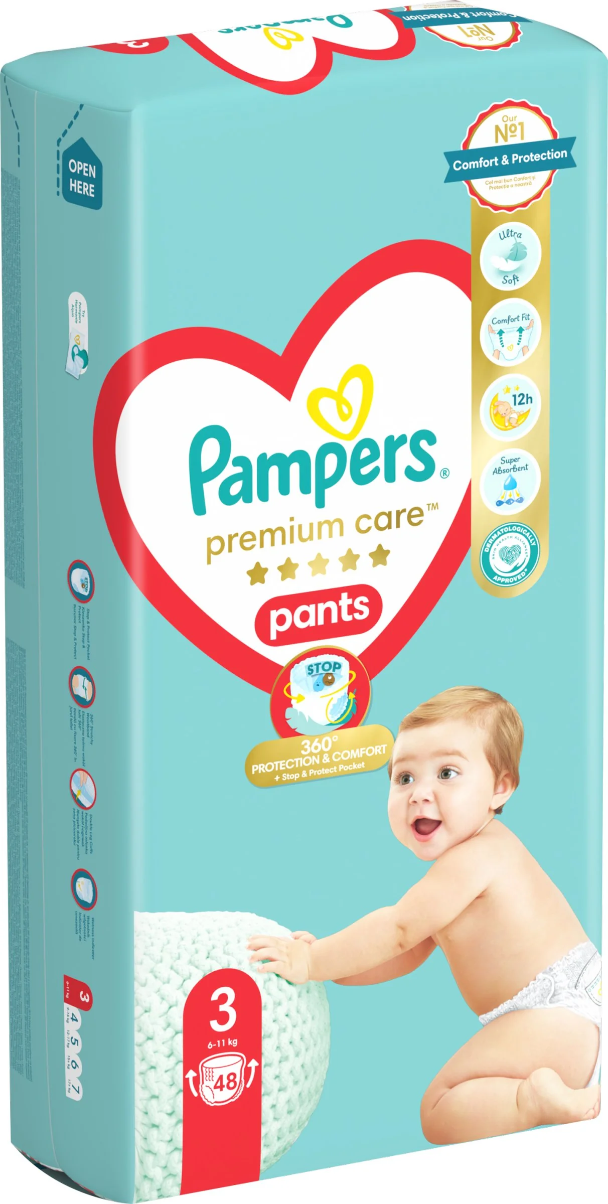 Pampers premium care Pants S3 48ks (6-11kg) 1×48 ks, plienky