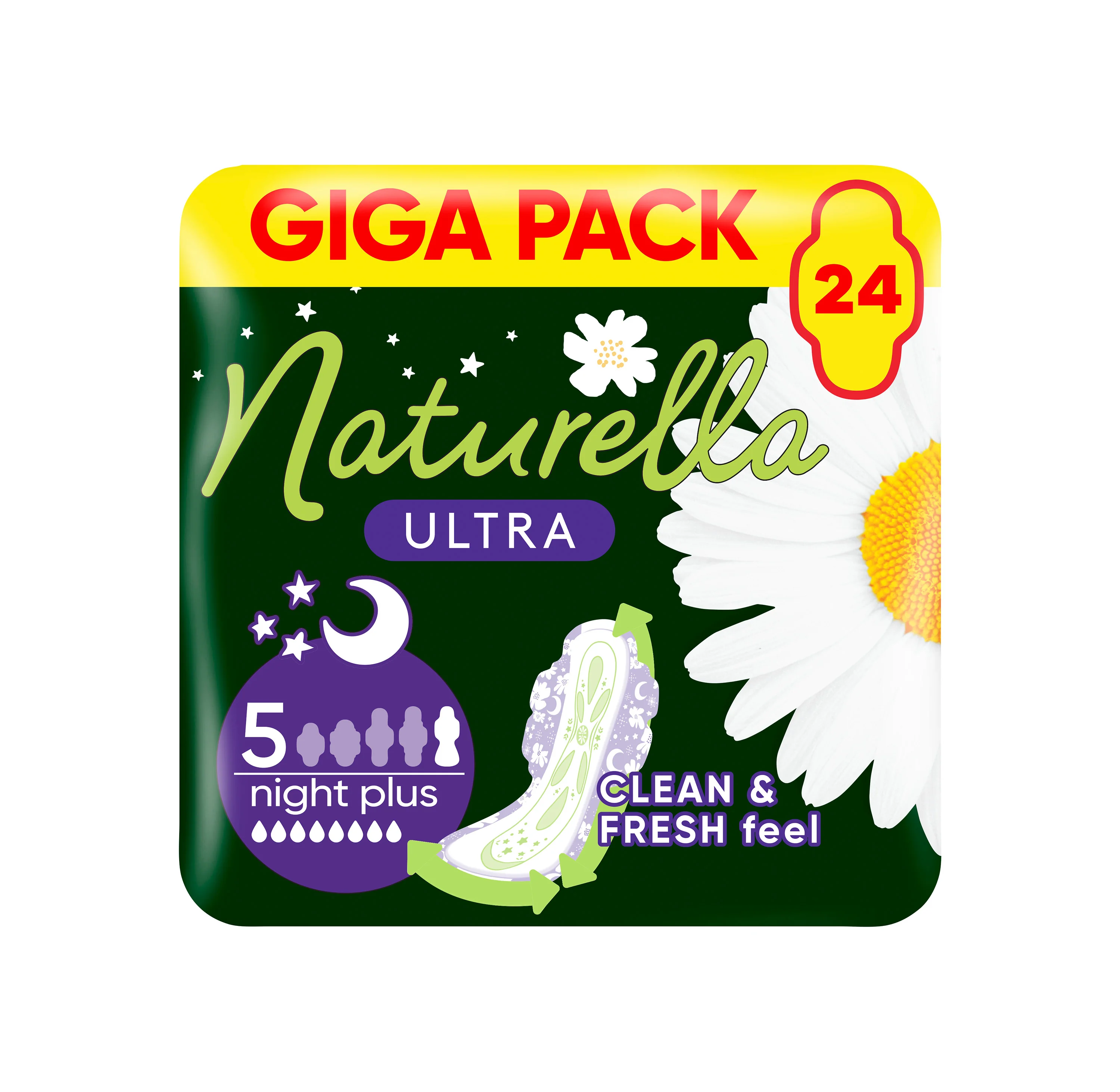 Naturella Ultra Night Plus vložky s krídelkami 24ks, veľkosť 5 24 ks