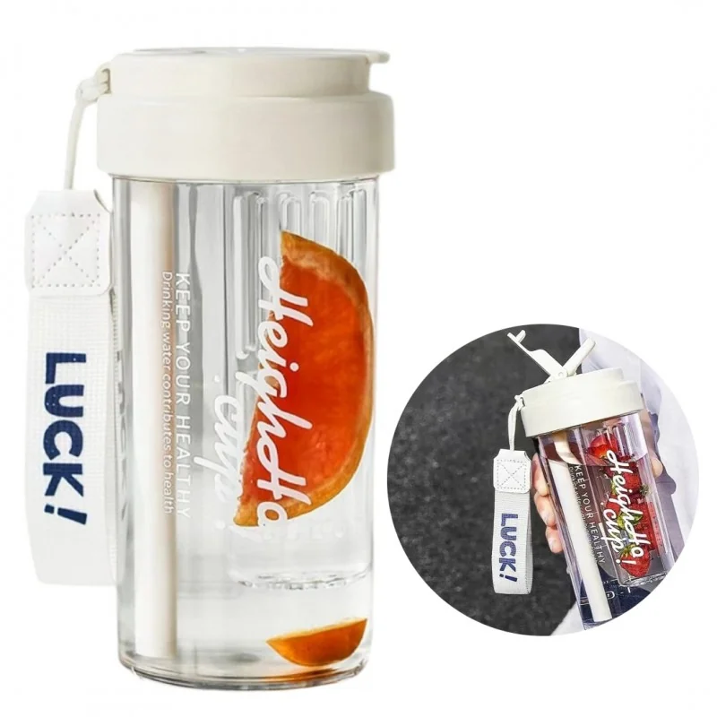 Livefy pohár so slamkou Simple 600ml, biely 