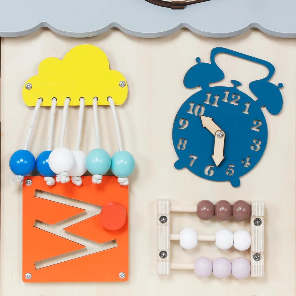 Montessori Activity board Domček šedý