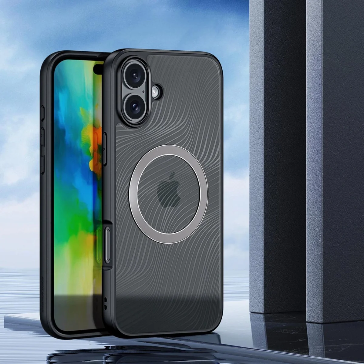 Dux Ducis Aimo MagSafe kryt na iPhone 16, čierny Anti-šokové puzdro