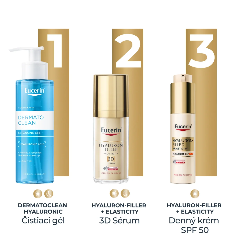 Eucerin HYALURON-FILLER + ELASTICITY Ultra ľahký denný krém SPF 50 50 ml