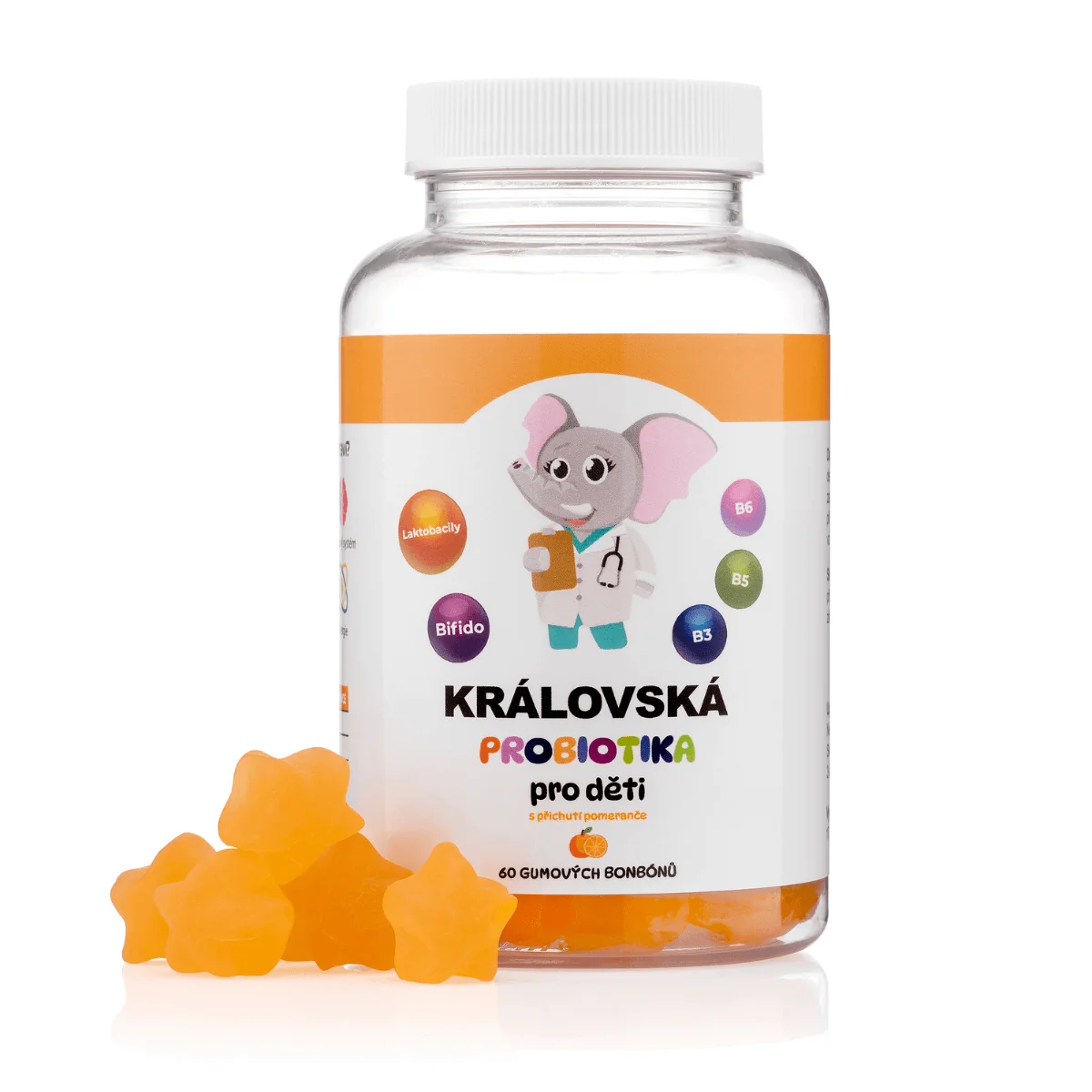 Kráľovské probiotiká pre deti, komplex laktobacilov a bifidobaktérií, 60 cukríkov