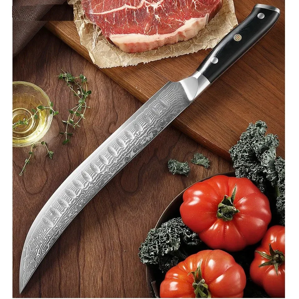 Damaškový kuchynský nôž Fuču-Slicing/Čierna
