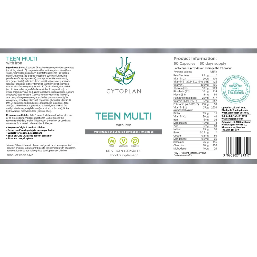 Cytoplan Multivitamín pre teenagerov, 60 kapsúl