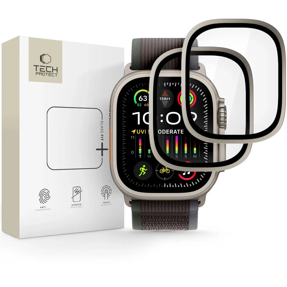 Tech-Protect Glass Ring 2x ochranné sklo na Apple Watch Ultra 1 / 2 / 3 49mm, titanium 3 49mm, titanium