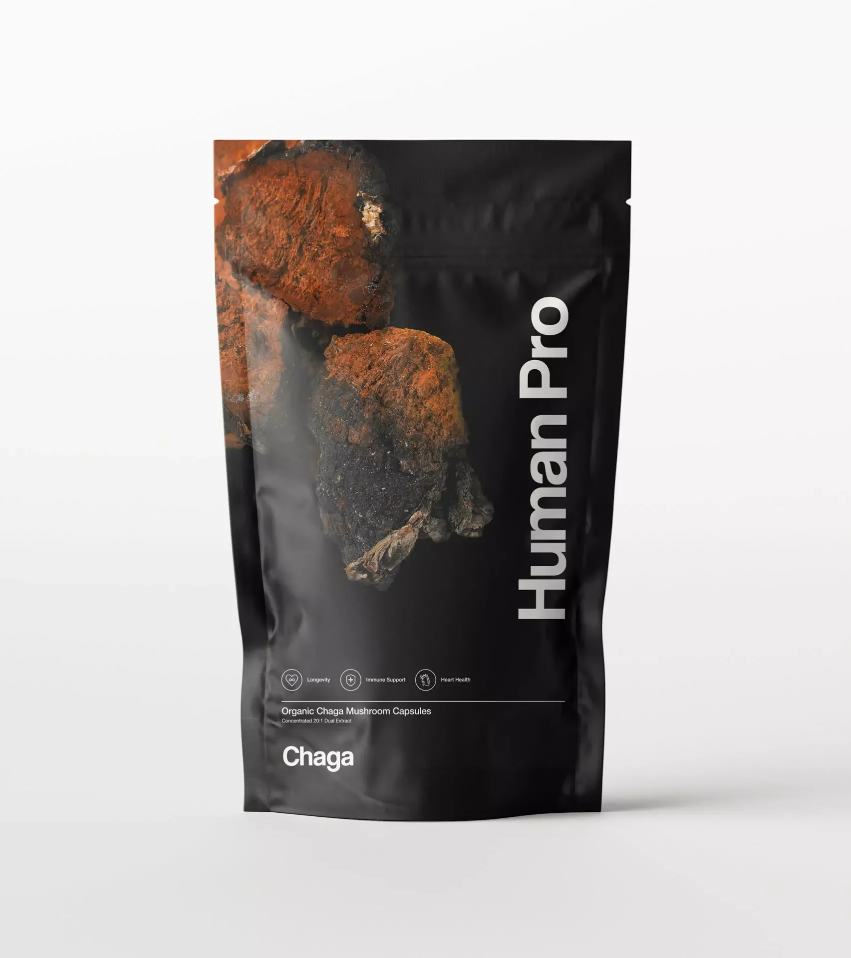 Čaga sibírska HumanPro 100% divoké sibírske huby Chaga - 90cps