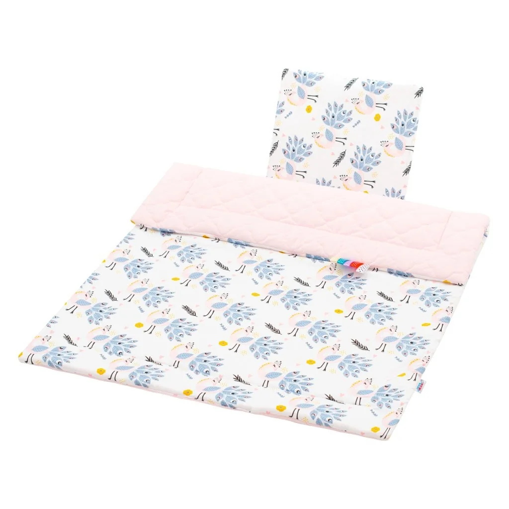 Obojstranný Set z Velvet do kočíka New Baby pávy ružový , 