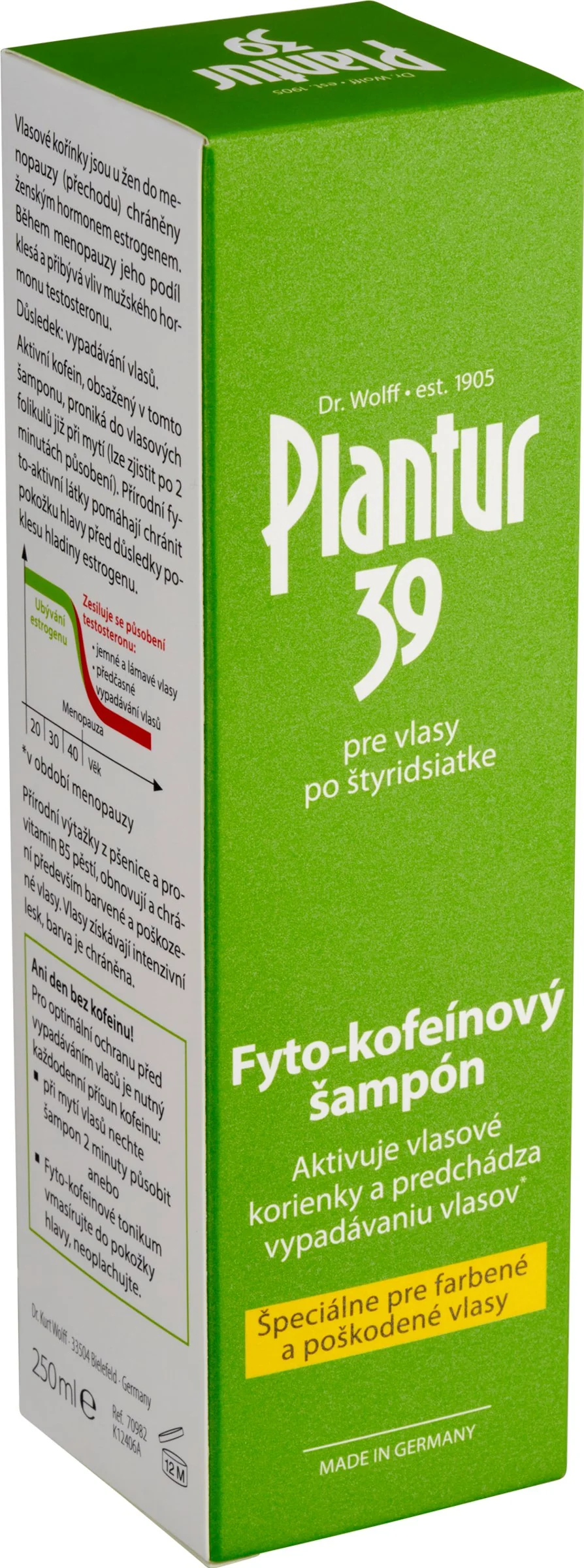 Plantur 39 Fyto-kofeinový šampón pre farbené vlasy 1×250 ml, kofeínový šampón