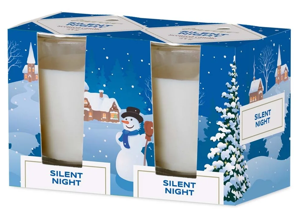Emocio Sklo 52×65 mm 2 ks v krabičke Silent Night - Forest Breeze, vonná sviečka 1×2 ks, vonné sviečky
