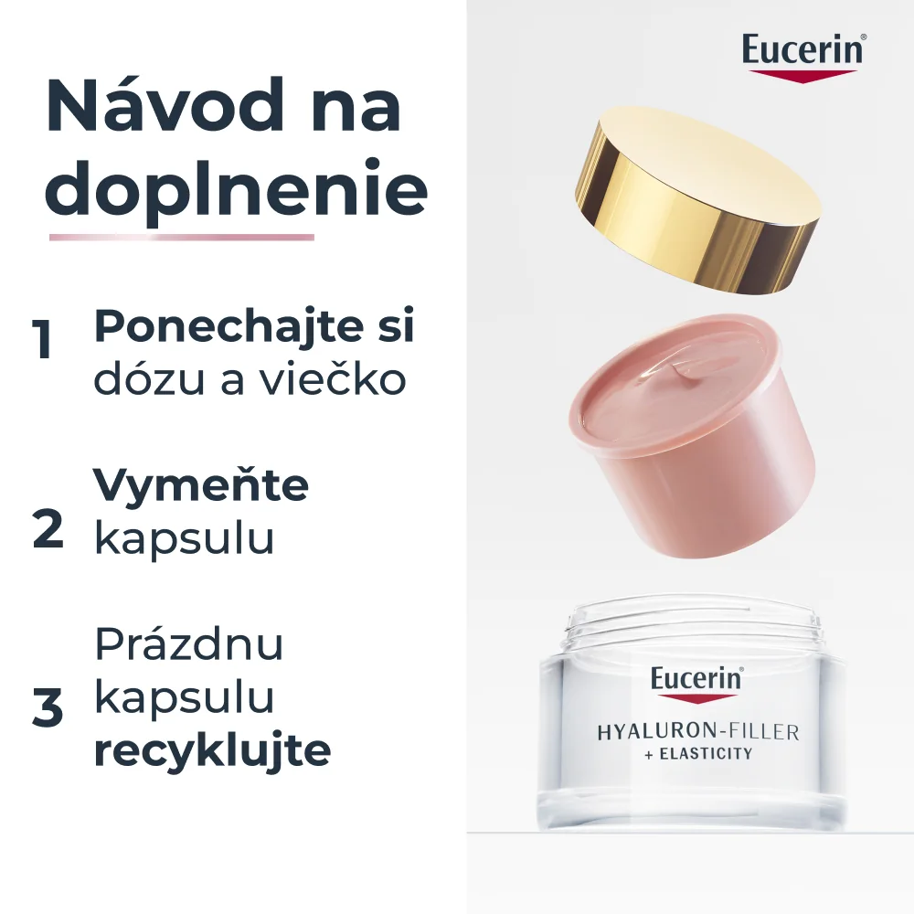 Eucerin HYALURON-FILLER + ELASTICITY Denný krém Rosé SPF 30 NÁHRADNÁ NÁPLŇ 50 ml