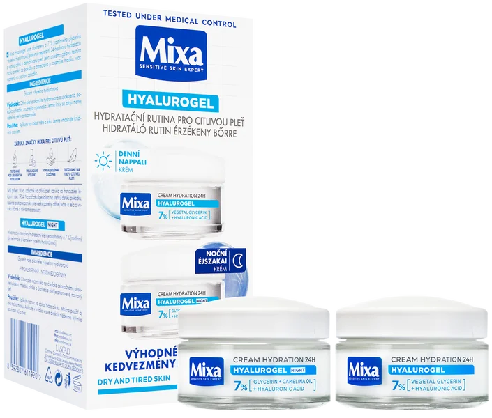 Mixa Hyalurogel duopack 1×1 set, hydratačný krém