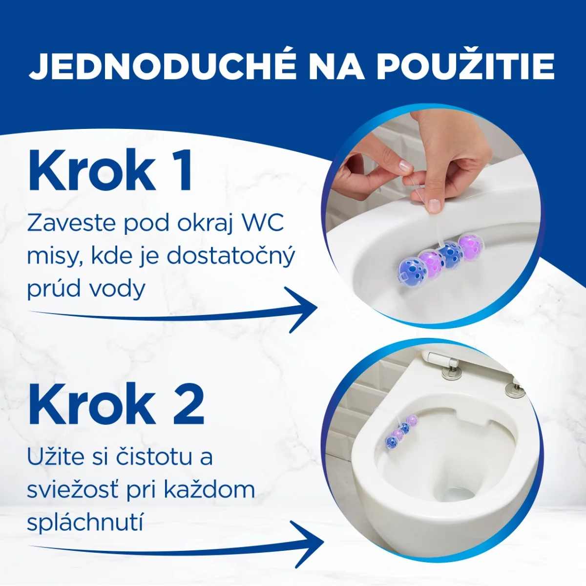 Bref Power Aktiv tuhý WC blok Lavender 3×50 g, WC blok