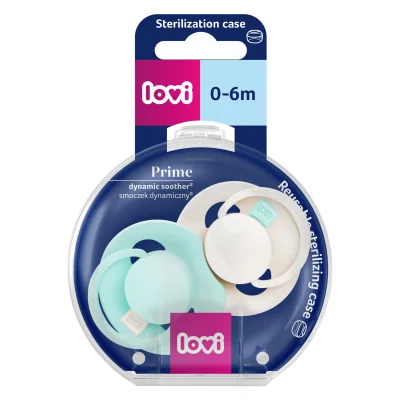 LOVI Cumlík silikónový dynamický PRIME 0-6m Lagoon/Mint Cream 2 ks