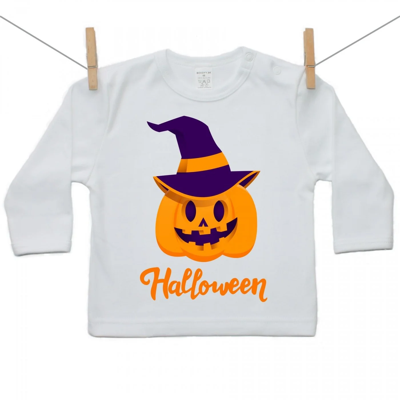 Boodyy Tričko s dlhým rukávom Halloween tekvica Veľkosť: 140