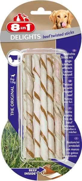 Delights Twisted Hovädzie 1×10 ks, žuvacie tyčinky pre psy
