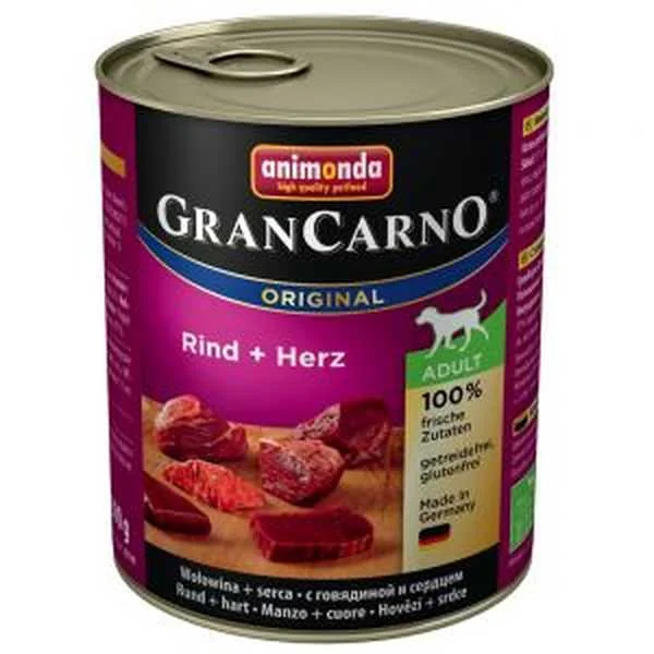 Animonda Grancarno Konzerva - Hovädzie+Srdce 800g 1×800 g, psia konzerva