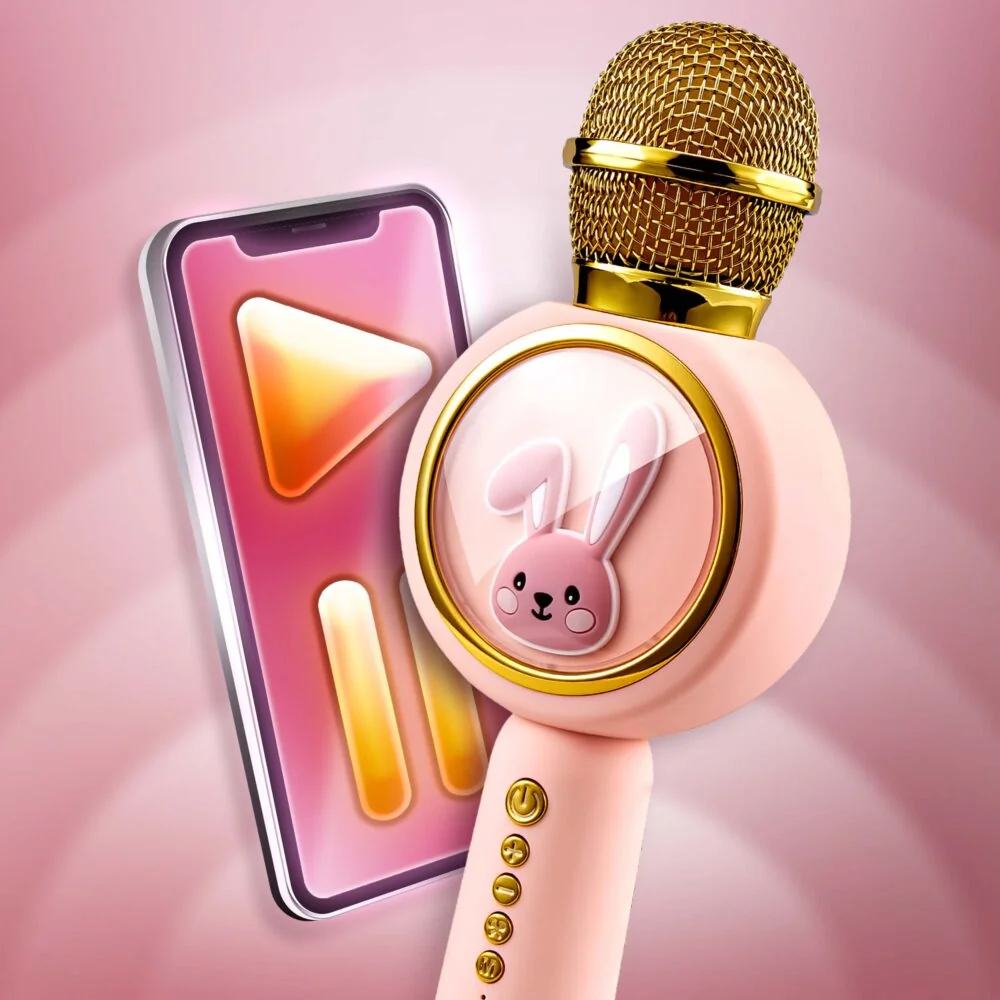 MG Bunny Bluetooth Karaoke mikrofón, ružový