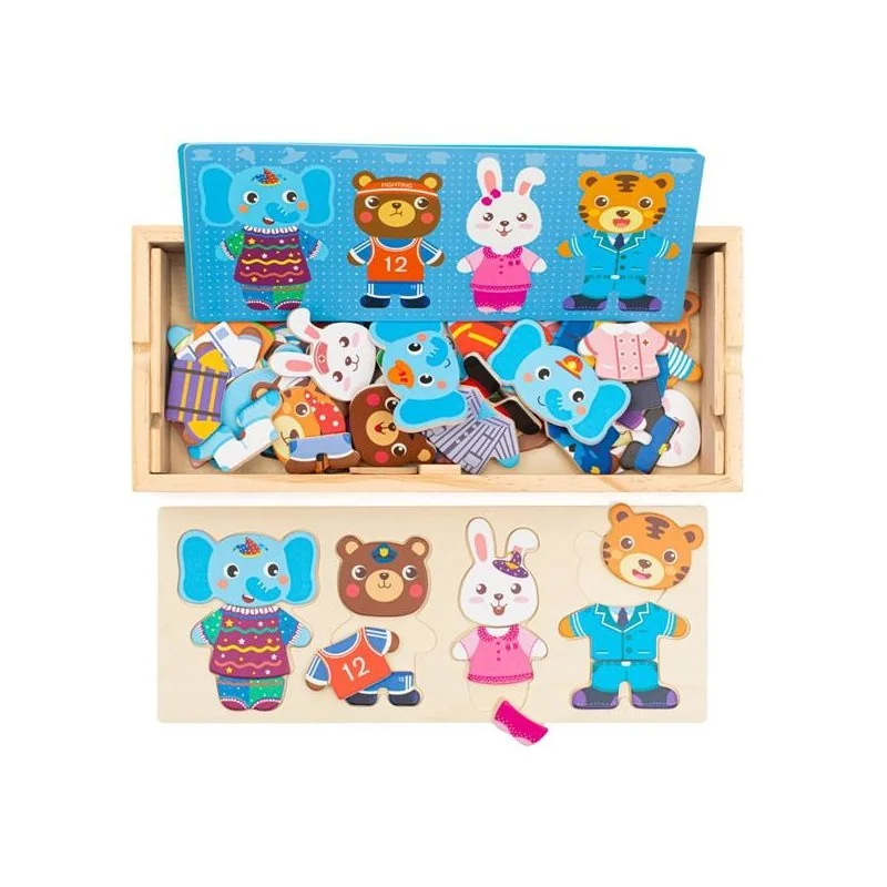 Vkladačka puzzle v krabičke zvieratká Montessori Baby Mix