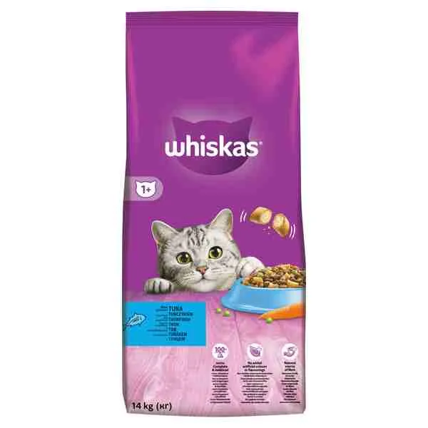 WHISKAS granule s tuniakom 14kg 1×14 kg, granule pre mačky