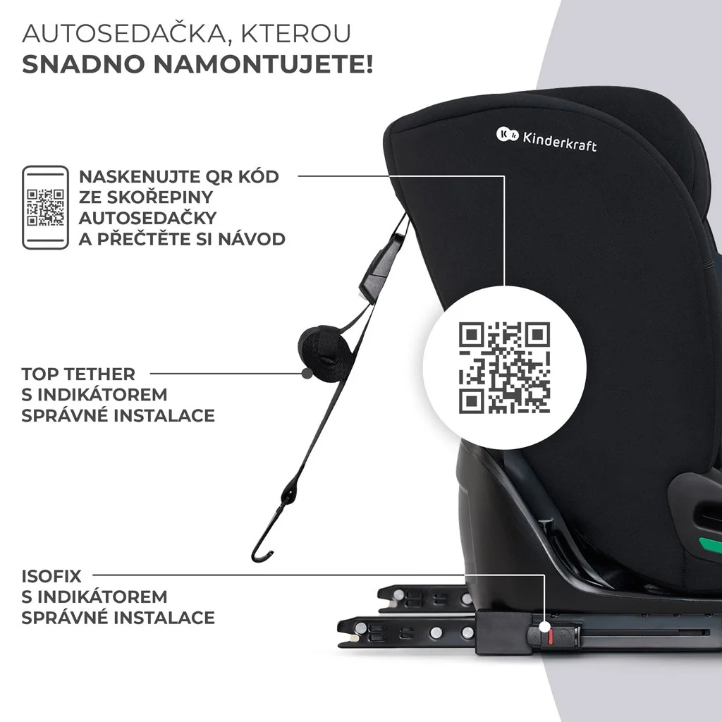 Autosedačka Oneto3 i-Size 76-150cm + Isofix Graphite black