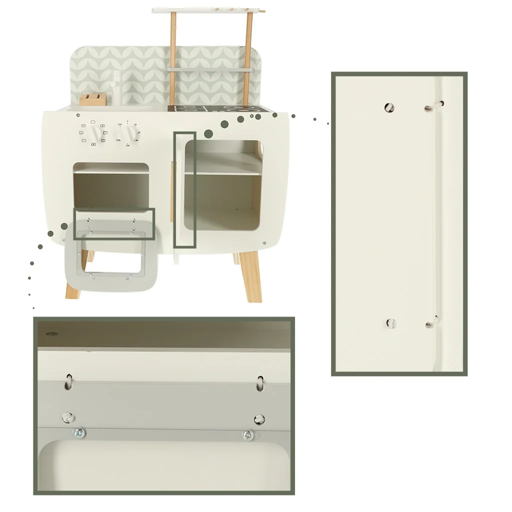 Hračka detská kuchynka drevená MDF LULILO RETRO 72,7x58x29,2cm